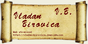 Vladan Birovica vizit kartica